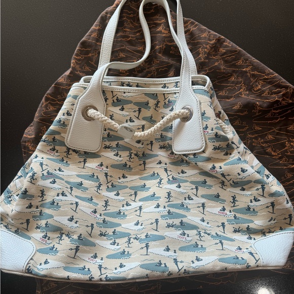 Tod's Handbags - Tod's Michael Roberts Canvas and leather tote w/dustbag